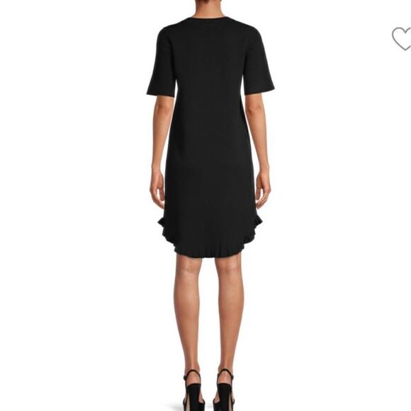 See By Chloe Black Frill Edge Short Sleeves Knit Mini Dress.Size M - Picture 3 of 15